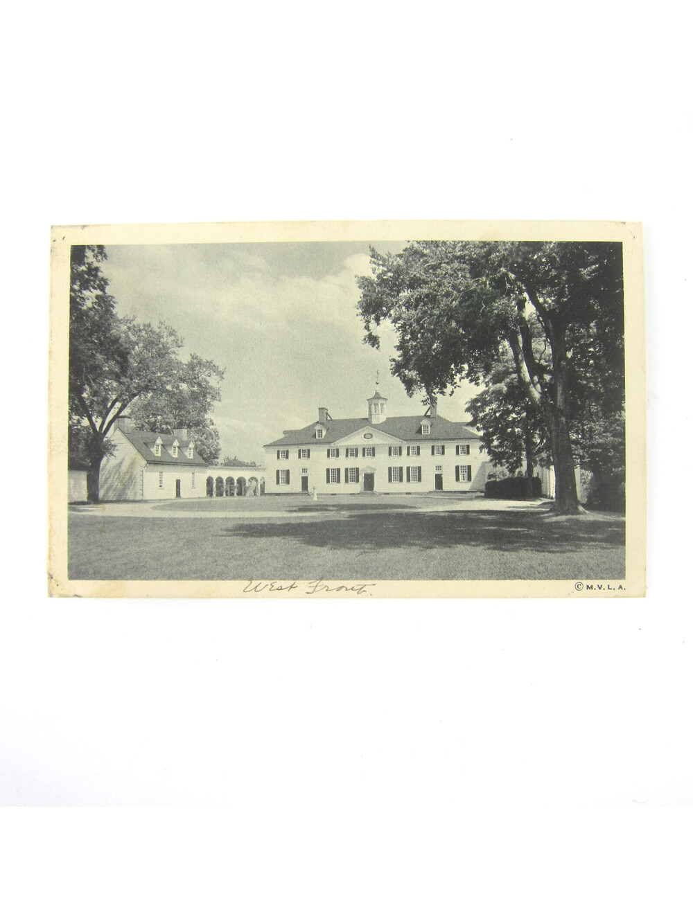 Vintage Postcard George Washington Mount Vernon Mansion West Front Virginia 1938